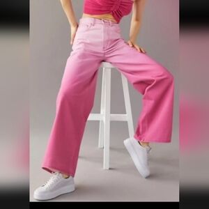 NWT BDG URBAN OUTFITTERS Pants SKATER BAGGY Ombré Pink HIGH WAISTED sz 24